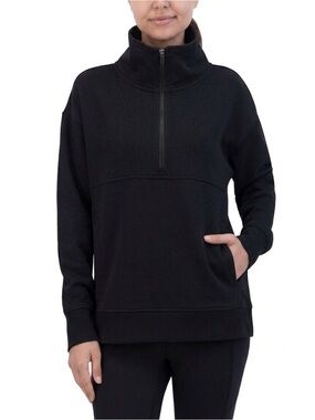 GAIAM Black Women's Quarter-Zip Pullover Sweatshirt